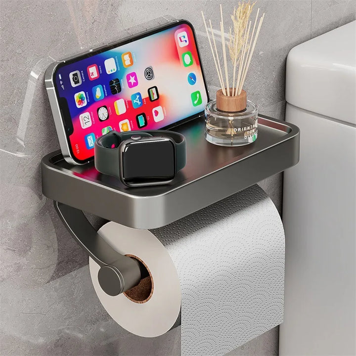 Toilettenpapierhalter | Mit Ablage Wandmontage Edelstahl Stilvoll Langlebig-Luzern Mode