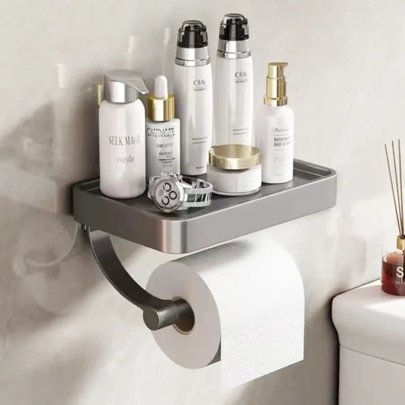Toilettenpapierhalter | Mit Ablage Wandmontage Edelstahl Stilvoll Langlebig-Luzern Mode