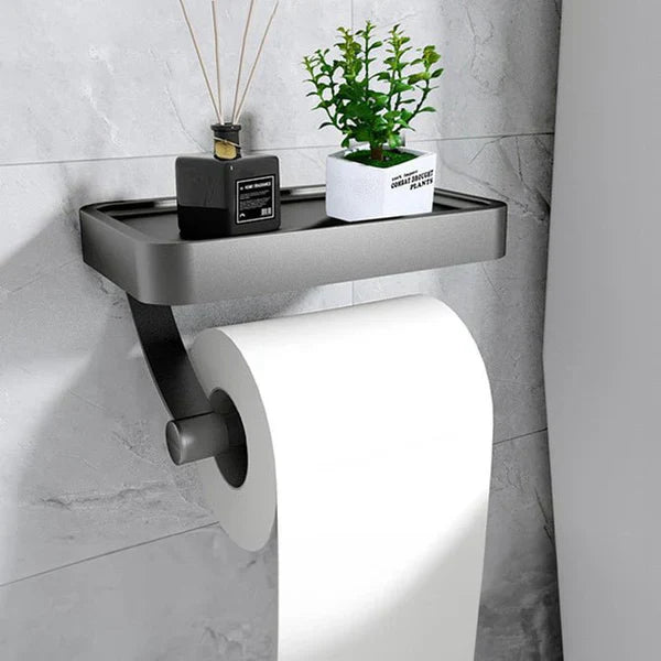 Toilettenpapierhalter | Mit Ablage Wandmontage Edelstahl Stilvoll Langlebig-Luzern Mode