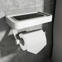 Toilettenpapierhalter | Mit Ablage Wandmontage Edelstahl Stilvoll Langlebig-Weiß-Luzern Mode