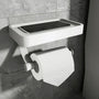 Toilettenpapierhalter | Mit Ablage Wandmontage Edelstahl Stilvoll Langlebig-Weiß-Luzern Mode
