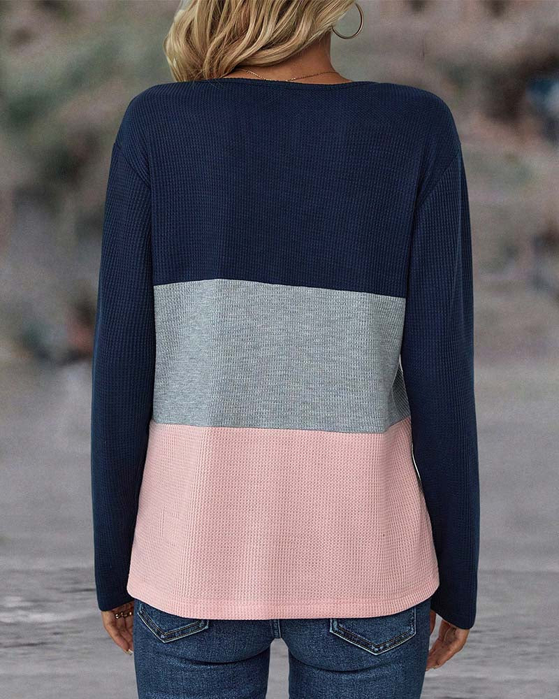 Lässiger Damenpullover mit Farbblock – Noëlle