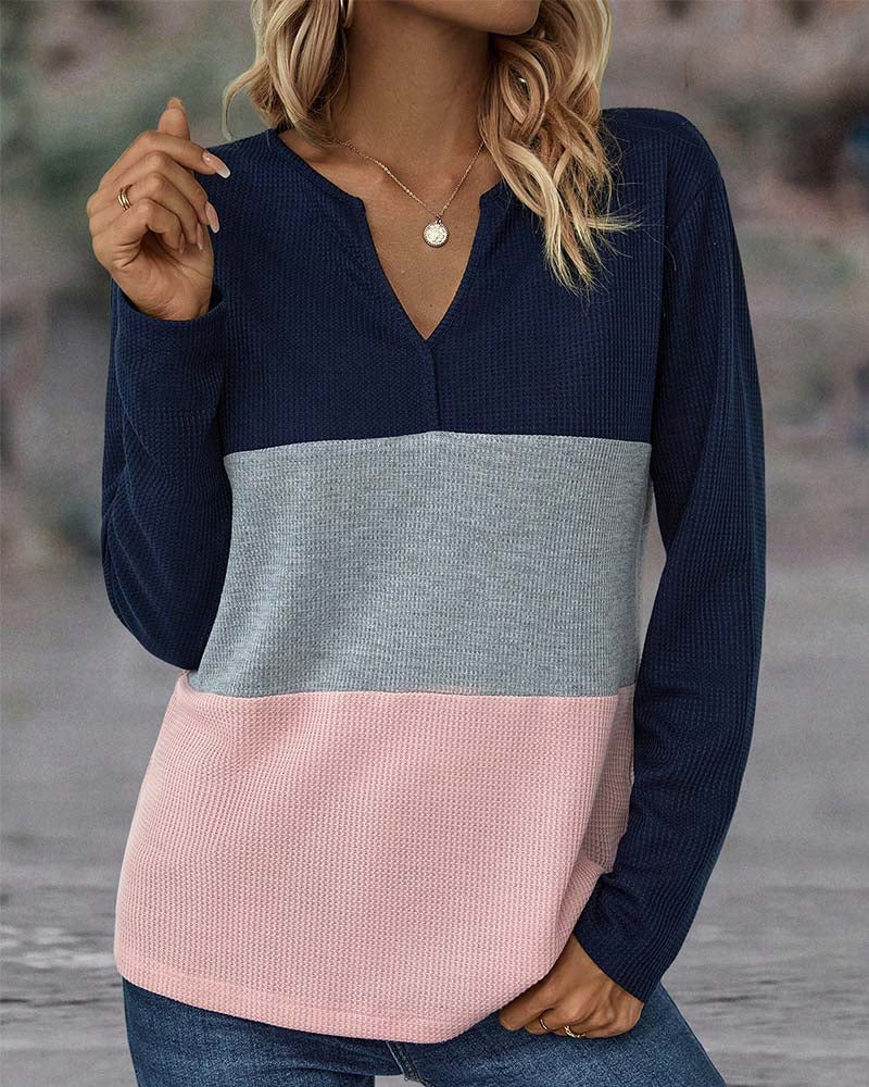 Lässiger Damenpullover mit Farbblock – Noëlle
