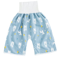 Kleinkind Babyhose mit Tiermuster - Bequeme Pumphose-Hose-Blaue Waldtiere-M (0-3 Jahr)-Luzern Mode