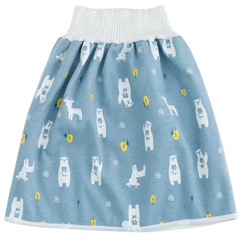 Kleinkind Babyhose mit Tiermuster - Bequeme Pumphose-Rock-Blaue Waldtiere-M (0-3 Jahr)-Luzern Mode