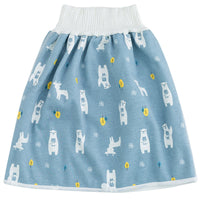Kleinkind Babyhose mit Tiermuster - Bequeme Pumphose-Rock-Blaue Waldtiere-M (0-3 Jahr)-Luzern Mode