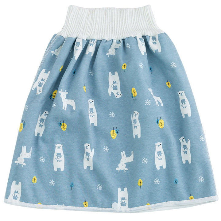 Kleinkind Babyhose mit Tiermuster - Bequeme Pumphose-Rock-Blaue Waldtiere-M (0-3 Jahr)-Luzern Mode