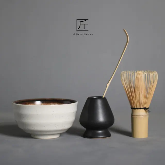 Traditionelles Matcha-Geschenkset | Komplett Japanisch Nachhaltig Stilvoll-4-teiliges Ceremony-Set ohne Box-Luzern Mode
