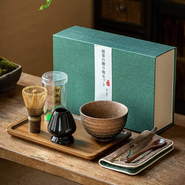 Traditionelles Matcha-Geschenkset | Komplett Japanisch Nachhaltig Stilvoll-7-teiliges Geschenkset Vitality-Luzern Mode