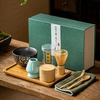 Traditionelles Matcha-Geschenkset | Komplett Japanisch Nachhaltig Stilvoll-8-teiliges Geschenkset Green Gold-Luzern Mode