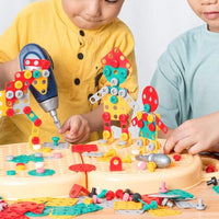 Kinder Baukoffer Set | 351 Blöcke | Bohrmaschine | Interaktiv | 3+-Luzern Mode