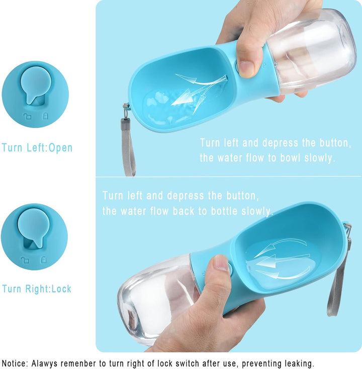 Haustier Trinkflasche | Mit Fressnapf 2-in-1 Kompakt Praktisch Auslaufsicher-Luzern Mode