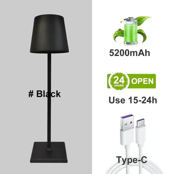 Tischlampe | Dimmbar Aluminium Langlebig Stilvoll Vielseitig Modern-Schwarz-Luzern Mode