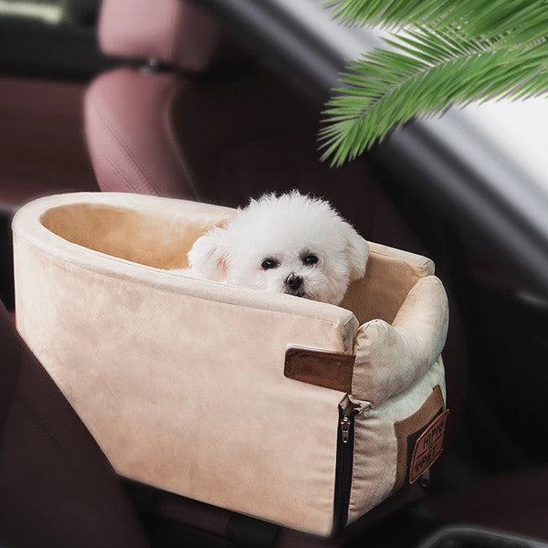 Hunde Reisbox | Tragbar Komfortabel Weich Fleece Rutschfest Sicher-Beige-Luzern Mode