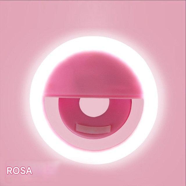 Selfie-Ringleuchte | Tragbar | Kompakt | Weißes Licht | Verstellbar-Rosa-Luzern Mode