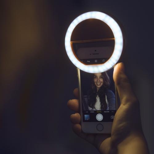 Selfie-Ringleuchte | Tragbar | Kompakt | Weißes Licht | Verstellbar-Luzern Mode