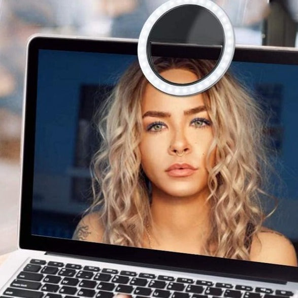 Selfie-Ringleuchte | Tragbar | Kompakt | Weißes Licht | Verstellbar-Luzern Mode