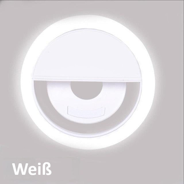 Selfie-Ringleuchte | Tragbar | Kompakt | Weißes Licht | Verstellbar-Luzern Mode