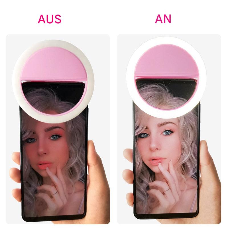Selfie-Ringleuchte | Tragbar | Kompakt | Weißes Licht | Verstellbar-Luzern Mode