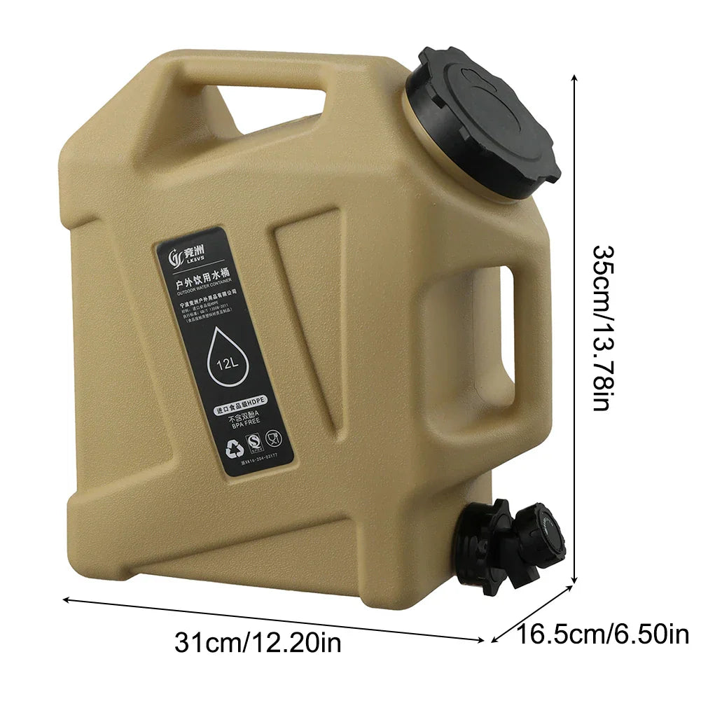 Wasserbehälter | Kompakt Tragbar 12L Langlebig Geräumig Robust Einstellbar-Khaki-Luzern Mode