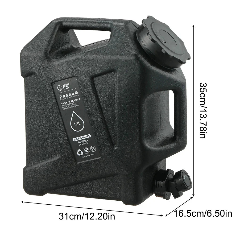 Wasserbehälter | Kompakt Tragbar 12L Langlebig Geräumig Robust Einstellbar-Schwarz-Luzern Mode