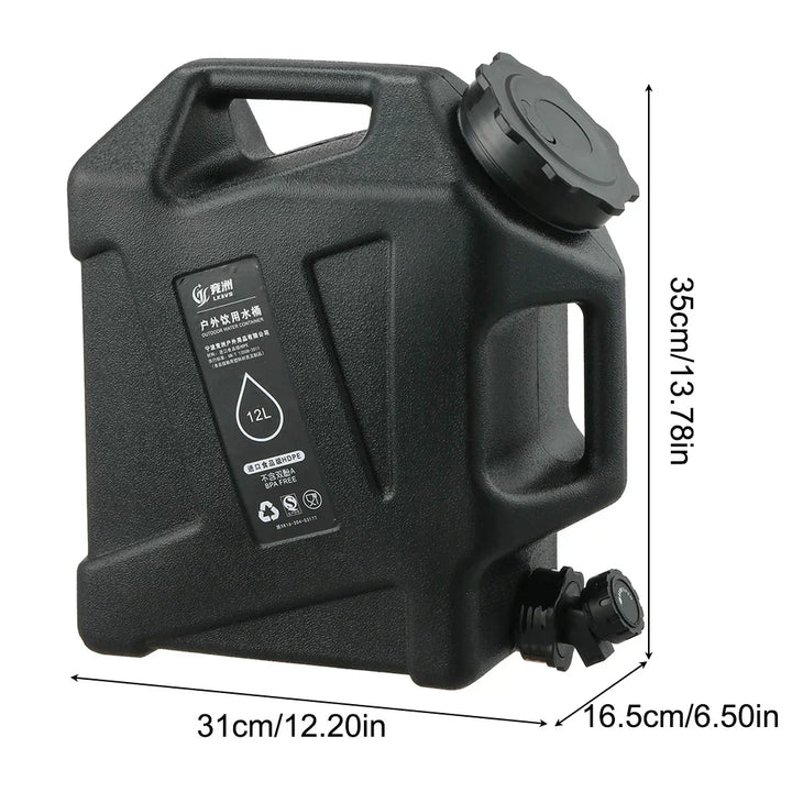 Wasserbehälter | Kompakt Tragbar 12L Langlebig Geräumig Robust Einstellbar-Schwarz-Luzern Mode