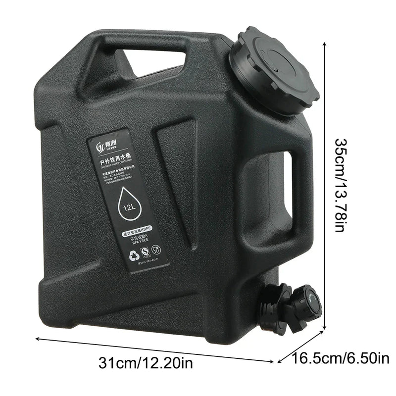 Wasserbehälter | Kompakt Tragbar 12L Langlebig Geräumig Robust Einstellbar-Schwarz-Luzern Mode