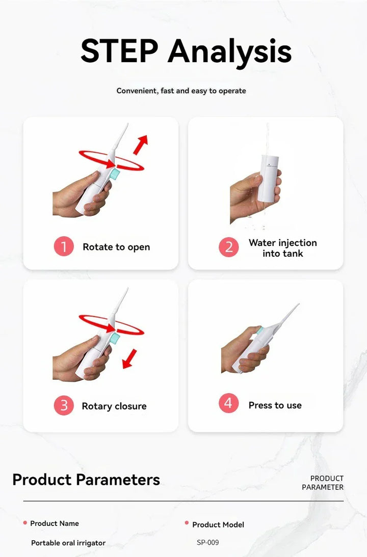 Wasserflosser | Kompakt, Kraftvoll, Drahtlos, Hygiene, Zahnpflege, Manuell-Luzern Mode