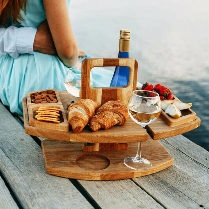 Weintisch | Picknick | Kompakt | Langlebig | Holz | Stilvoll | Vielseitig | Luxuriös-Luzern Mode