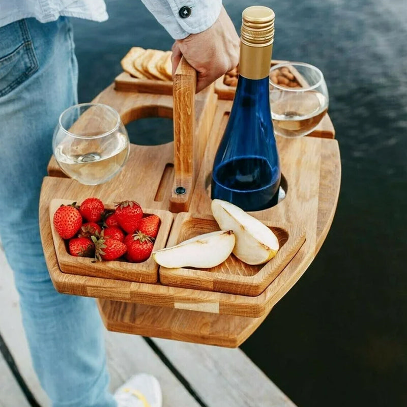 Weintisch | Picknick | Kompakt | Langlebig | Holz | Stilvoll | Vielseitig | Luxuriös-Luzern Mode