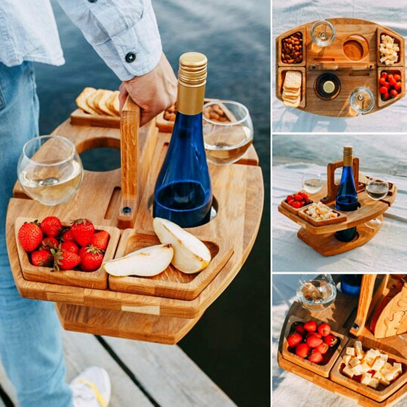Weintisch | Picknick | Kompakt | Langlebig | Holz | Stilvoll | Vielseitig | Luxuriös-Luzern Mode