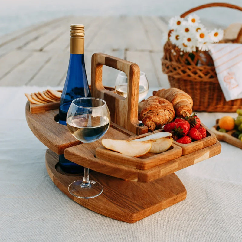 Weintisch | Picknick | Kompakt | Langlebig | Holz | Stilvoll | Vielseitig | Luxuriös-Luzern Mode
