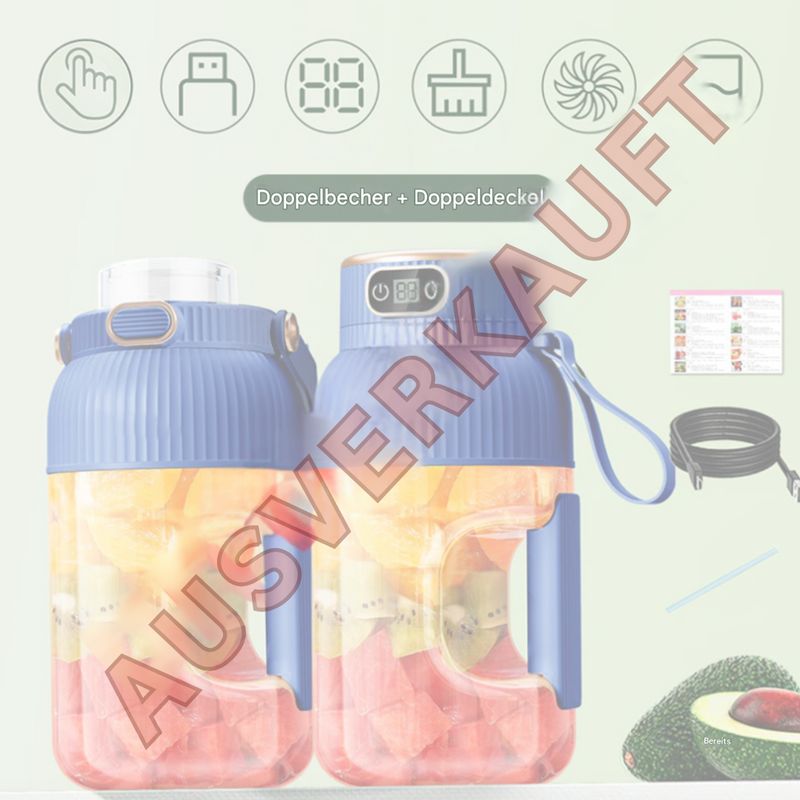 Tragbarer Mixer | Kompakt 1,2L Vielseitig Langlebig Aufladbar-Blau-Luzern Mode