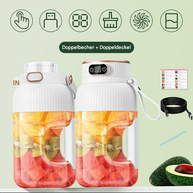 Tragbarer Mixer | Kompakt 1,2L Vielseitig Langlebig Aufladbar-Weiß-Luzern Mode