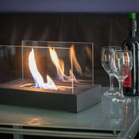 Tragbarer Tischkamin | Nachfüllbar | Baumwolldocht | Gehärtetes Glas-Luzern Mode