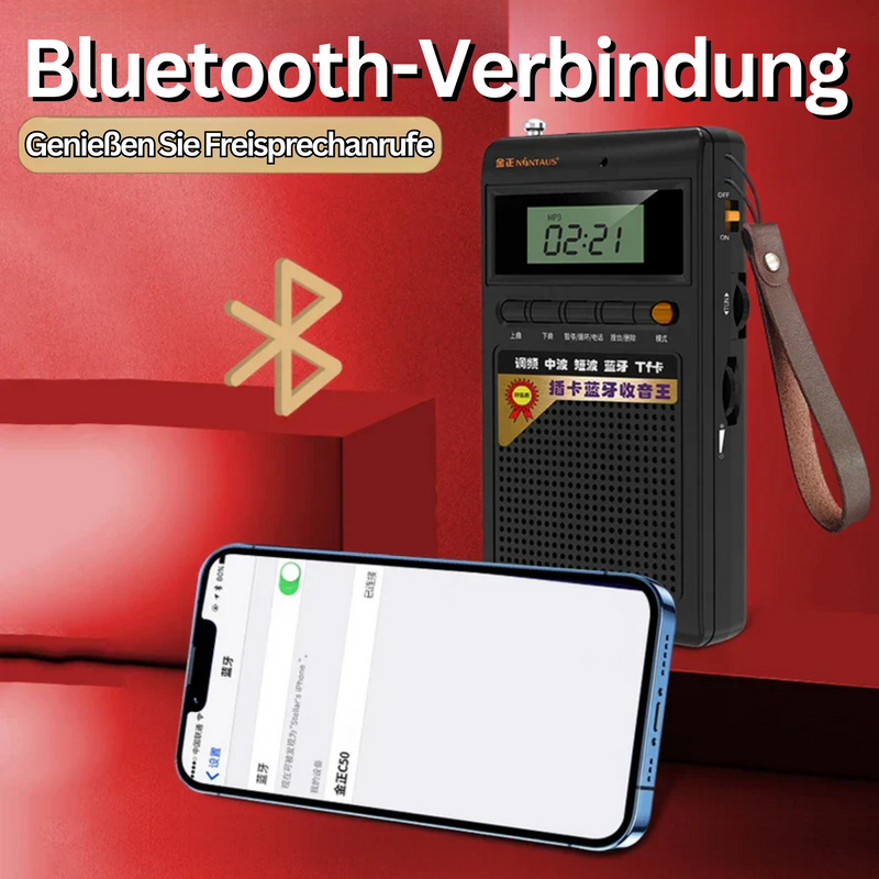 Bluetooth-Radio | AM FM Kompakt Vielseitig MP3 Kopfhörer Antenne-Luzern Mode
