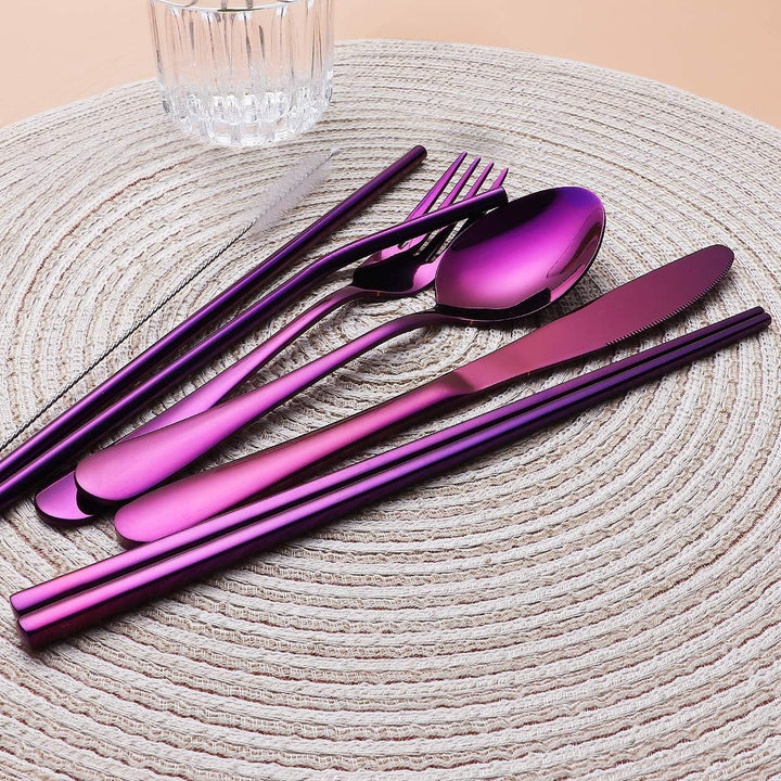Reisebesteckset | Kompakt Praktisch 5-teilig Edelstahl mit Hülle-Luzern Mode