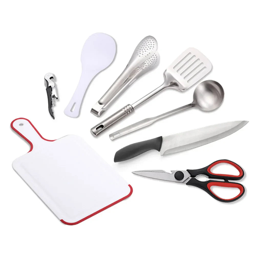 Outdoor-Kochset | 9-teilig Kompakt Langlebig Leicht Vielseitig-Luzern Mode