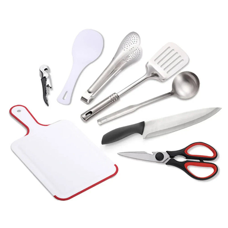 Outdoor-Kochset | 9-teilig Kompakt Langlebig Leicht Vielseitig-Luzern Mode
