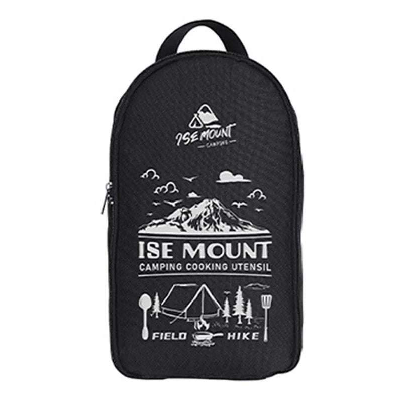 Outdoor-Kochset | 9-teilig Kompakt Langlebig Leicht Vielseitig-Schwarz-Luzern Mode