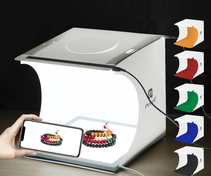 Tragbares Fotostudio | LED | Kompakt | Mini-USB | Zusammenklappbar | Würfel-Luzern Mode