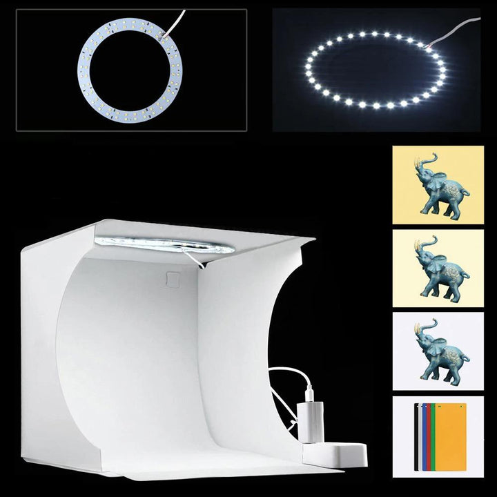 Tragbares Fotostudio | LED | Kompakt | Mini-USB | Zusammenklappbar | Würfel-Luzern Mode