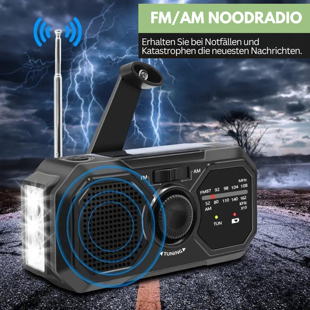 Notfallradio | Kompakt Tragbar Solarpanel Aufladbar Langlebig Taschenlampe-Luzern Mode