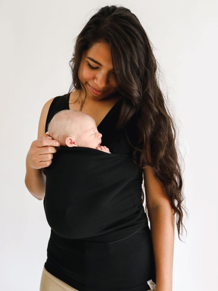 Vater-Baby Trage T-Shirt für Komfort und Nähe-Mama-Schwarz-S-Luzern Mode