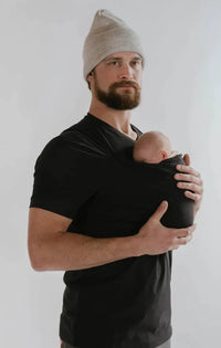 Vater-Baby Trage T-Shirt für Komfort und Nähe-Papa-Schwarz-S-Luzern Mode