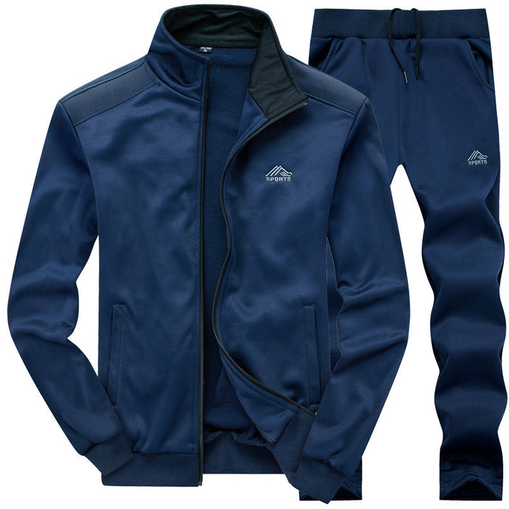 Herren Sportanzug Set - Trainingsanzug für Fitness & Freizeit-blau-L-Luzern Mode