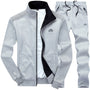 Herren Sportanzug Set - Trainingsanzug für Fitness & Freizeit-grau-L-Luzern Mode