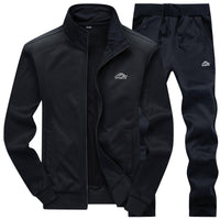 Herren Sportanzug Set - Trainingsanzug für Fitness & Freizeit-Schwarz-L-Luzern Mode