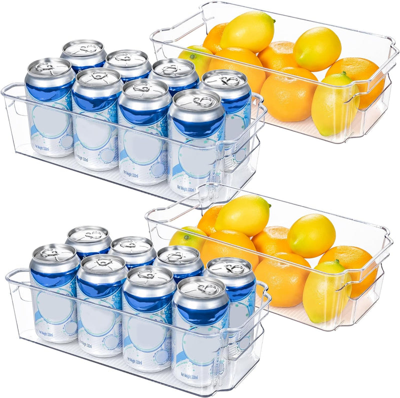 Kühlschrank Aufbewahrungsboxen | 4-teilig | Transparent | BPA-frei | Langlebig | Sicher-31.8 cm L x 16.0 cm W x 8.9 cm H-Luzern Mode
