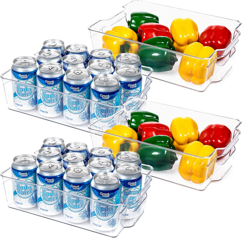 Kühlschrank Aufbewahrungsboxen | 4-teilig | Transparent | BPA-frei | Langlebig | Sicher-31.8 cm L x 21.1 cm W x 8.9 cm H-Luzern Mode